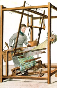 織機を使用したブラインドマン、セバスチャンギリー博士（1780-1865）1817の「盲目の指導に関するエッセイ」のプレート17 作： Julie Ribault
